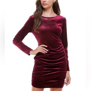 Crystal Doll Juniors Velvet Glitter Bodycon Dress Sz S Color Wine NWT